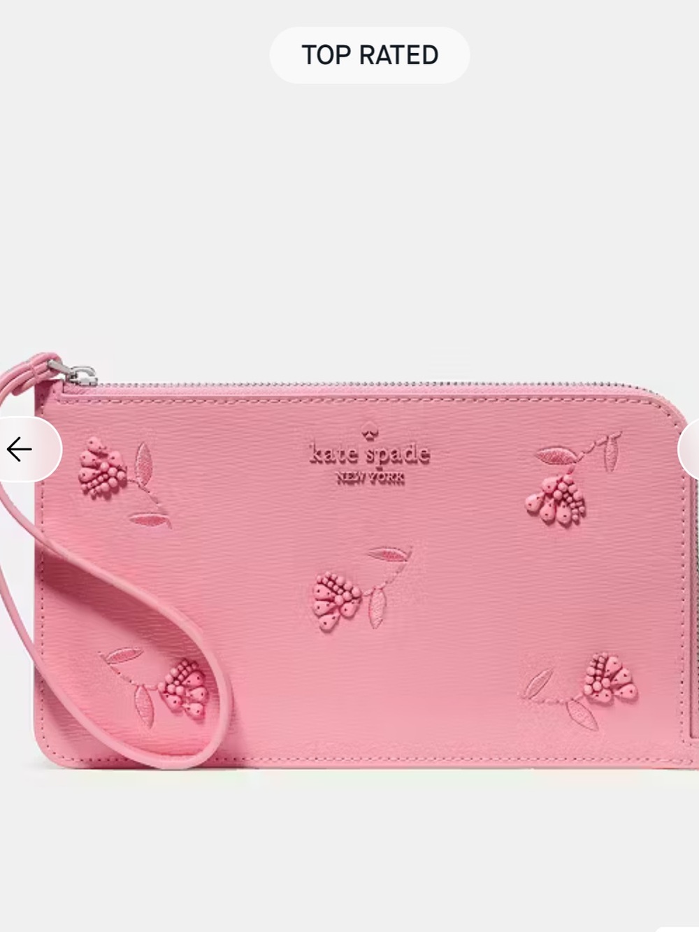 Gorgeous Pink Kate Spade Lucy Floral Grapefruit Soda Color Wristlet NWT